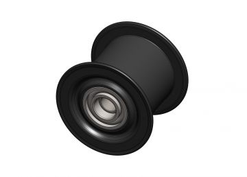 156028-0026 RCD Idler Pulley 3" Wide 3/4" ID Black Hard Anodized
